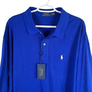 Polo Ralph Lauren Men's Long Sleeve Polo Shirt Royal Blue 4XB Cotton $125